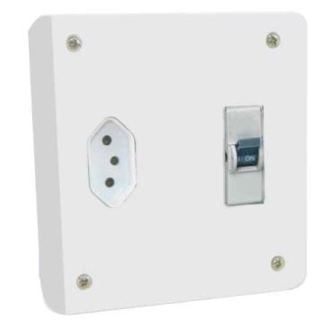 Imagem de Caixa de Distribuição CD para Ar Condicionado com Disjuntor 16A + Toma