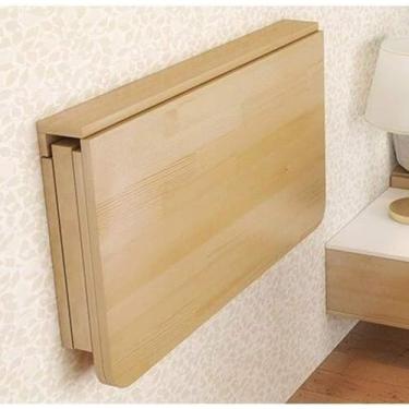 Imagem de Mesa De Parede Com Folhas Rebaixadas, Mesa De Jantar, Computador, Cozinha Doméstica Escritório, Fácil De Limpar, Material Pinho, Pink, 31.5 * 23.6in