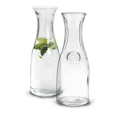 Imagem de SEDLAV Garrafa de vidro com tampa de plástico, garrafa de vidro de 1 litro, dispensador de bebidas, jarro de vidro transparente para vinho, jarro transparente para mimosa, limonada, água fria, chá