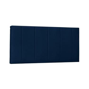 Imagem de Painel de Cama 90cm Cristal Suede - Lucadi Home, Suede Azul Marinho