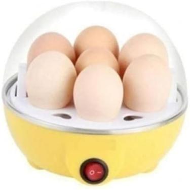 Imagem de Cozedor Elétrico Vapor Cozinha Multi Funções Ovos Egg. Ovo Cozido Prático No Ponto Certo. Comida Saudável. (Amarelo (110V)