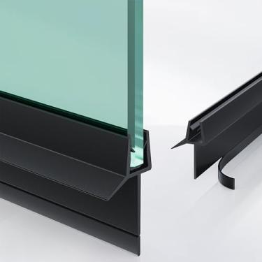 Imagem de AquivaCoast Pacote com 2 vedações inferiores de porta de chuveiro sem moldura (1/10.2 cm x 91.4 cm) tira de vedação de vidro transparente para porta de chuveiro - para evitar vazamentos de chuveiro