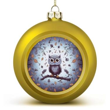 Imagem de Enfeites de bola de Natal 2024 grandes galhos de árvore de coruja à prova de estilhaçamento, decorações de árvore de Natal, bolas douradas, enfeites de Natal pendurados para decoração de árvore de