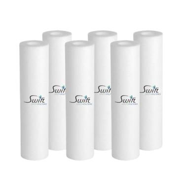 Imagem de Cartucho de filtro de água de sedimento Swift Green 12,7 cm x 6,3 cm – 5 mícrons fundido soprado, certificado NSF/ANSI 42, substituição compatível para caixas de filtro padrão (pacote com 6)