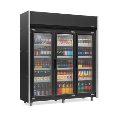 Imagem de Refrigerador Expositor Vertical 1200 Litros Preto 220V Gelopar GEAS-3P