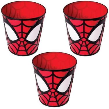 Imagem de Kit 3 Baldes Potes De Pipoca 3d Homem Aranha Spiderman - Plasútil