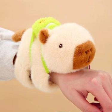 Imagem de Pulseira de pelúcia de capivara fofa, pulseira de brinquedo de pelúcia