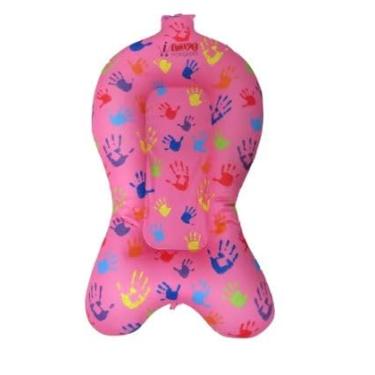 Imagem de Almofada de Banho Bebê Para Banheira Infantil Rosa Mãos
