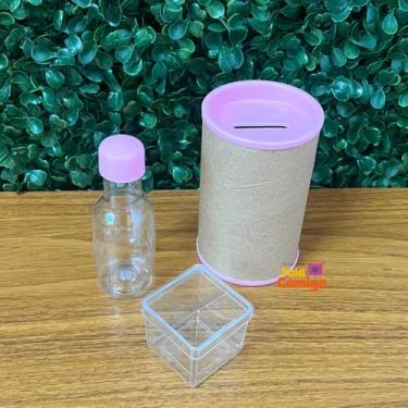 Imagem de Kit Festa 60 Lembrancinhas Acrícilico Caixinhas Cofrinhos e Garrafinhas - Fala Comigo (Rosa bebe)