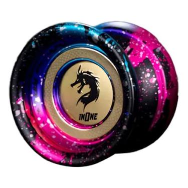 Imagem de Ioiô Profissional Sem Resposta, Liga Metálica, Design Borboleta, Colorido Galaxy (Dragão-Pink-Preto)