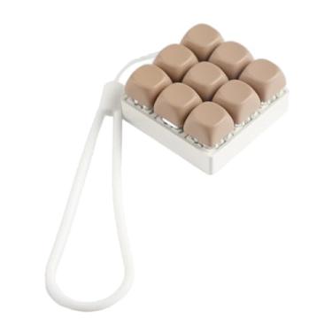 Imagem de Esquirla Brinquedo Fidget com Botão de Teclado e Dedo, Brinquedo Resistente e Divertido, Conveniente para Adultos, Acessório para Telefone, Chaveiro com, Marrom