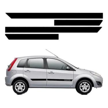 Imagem de Jogo Friso Lateral Borrachão Preto Fiesta 2005 2008 Rígido