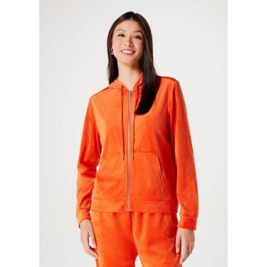 Imagem de Jaqueta Em Plush Com Capuz E Bolso Frontal Feminina-Feminino