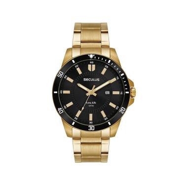 Imagem de RELÓGIO ANALÓGICO CALENDÁRIO AÇO CASUAL SECULUS-Masculino