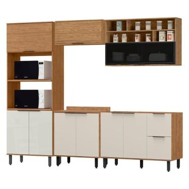 Imagem de Cozinha Modulada 05 Pecas Mdf 280 Cm Tosc Freijo Off White Mxm Freijo Off White