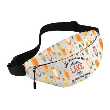 Imagem de MBMSO Pochete de caiaque, presentes de caiaque para caiaques, Time Wasted at the Lake is Time Well Spent Kayak, presente de vida no lago, Lake WB, Large, Pacotes de cintura