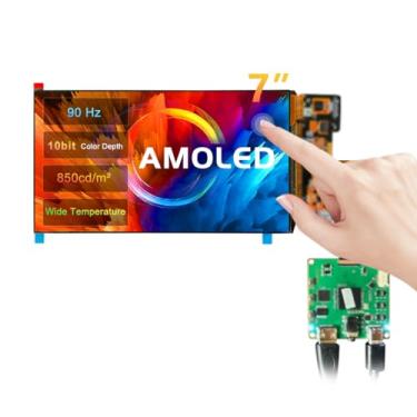 Imagem de wisecoco Tela AMOLED de 7 polegadas FHD 90Hz alta taxa de atualização 850 nits painel de toque IPS de alto brilho para câmera de laptop Raspberry Pi PS4/5 tela de jogos DIY