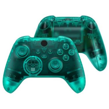 Imagem de eXtremeRate Conjunto completo de botões de concha para controle Xbox Series X & S, verde esmeralda, trilhos laterais de substituição, capa de placa frontal traseira para controle sem fio Xbox Core