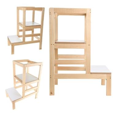Imagem de Torre De Aprendizagem Montessori Montessorina Com Escada Embutida Madeira Premium