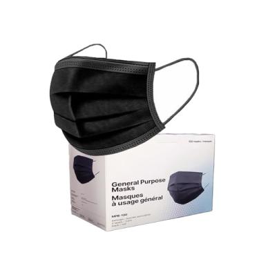 Imagem de SOLIDWORKSHOP Máscara Facial Descartável Preta Com 3 Camadas De Proteção, 100 Unidades, Protetora Confortável Contra Poeira Para Adultos