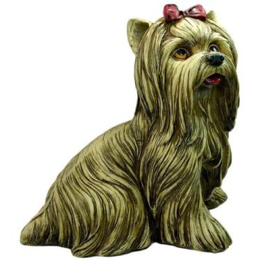 Imagem de Estátua Cachorro Em Gesso Decoração Casa Raça Yorkshire - AY