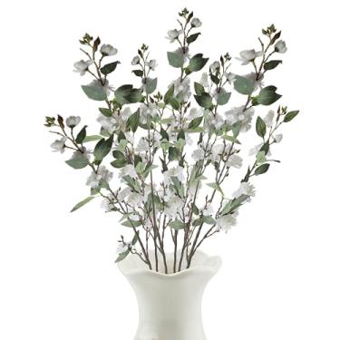 Imagem de 6 pacotes de flores artificiais de camélia para decoração de plantas artificiais artificiais resistentes a raios UV, decoração para porta da frente, entrada externa, flores falsas de primavera