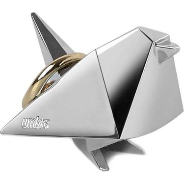 Imagem de Pássaro origami - porta anel cromado - umbra