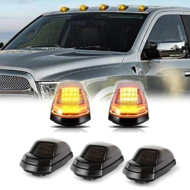 Imagem de Luz de teto de cabine LED âmbar fumado luzes de corrida para Ford F250 F350 F450 F550 Super Duty (substitui lente âmbar OEM) 2017-up, OEM#: HC3Z15442E, HC3Z-15442-E