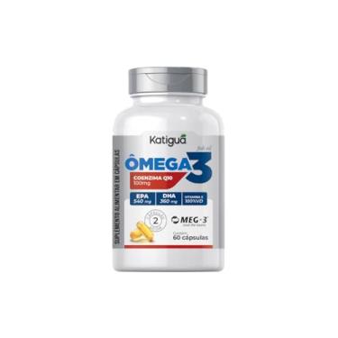 Imagem de Katiguá, Ômega 3 + Coenzima Q10, MEG-3, EPA + DHA e Vitamina E, Fish Oil, 60 Cápsulas Soft Gel • 30 doses, Branco