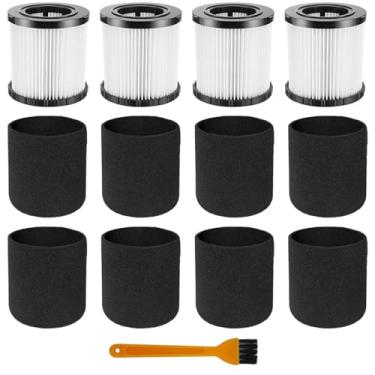 Imagem de 15 peças DCV5801H DCV580H Filtro HEPA a vácuo para aspirador de pó DeWalt DCV580H, DCV581H 20V MAX aspirador úmido/seco, lavável e reutilizável, 4 filtros Hepa, 8 filtros de espuma e 1 escova