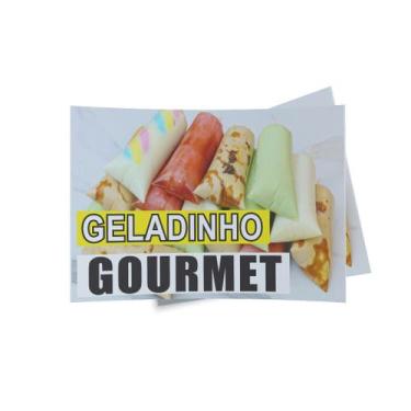 Imagem de Kit 3 Placas sinalização 15x21cm EM PVC PL(149) - Tema: Geladinho  15x