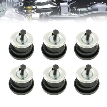 Imagem de HLUCHY 924-180 924-181 6 peças de substituição do kit de bucha de montagem da cabine do corpo para Chevy S10 1994-2004 Pickup Chevrolet GMC Sonoma buchas superiores e inferiores, posição do parafuso