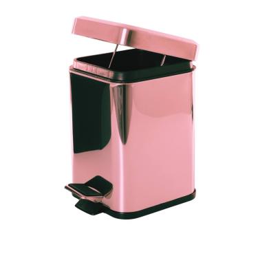 Imagem de Lixeira  Dourada  Quadrada Com Pedal 3 L