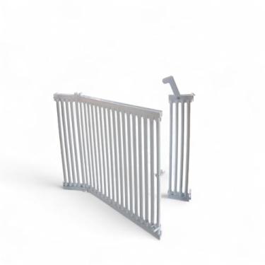 Imagem de Portão para Pets em PVC com Trava 1,5cm de Espaçamento entre Grades Segurança para Cães e Gatos em Jardim Escada ou Piscina Altura 60cm 80cm 100cm | Branco ou Preto (Branco | 100cm Altura, 147cm)