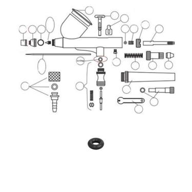 Imagem de O-Ring Anel de Vedação do Botão Acionador Para Aerógrafos ON61 Onetool