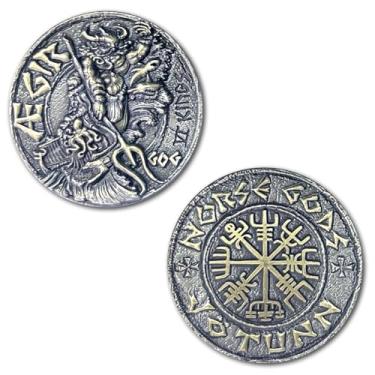 Imagem de Stay Frosty Enterprises Aegir, Deus Nórdico Viking, Jötun, Governante Dos Mares, Moeda Colecionável Antiga