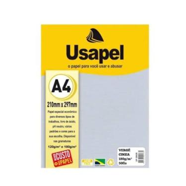 Imagem de Papel verge a4 180g com 50 folhas cor cinza - usapel