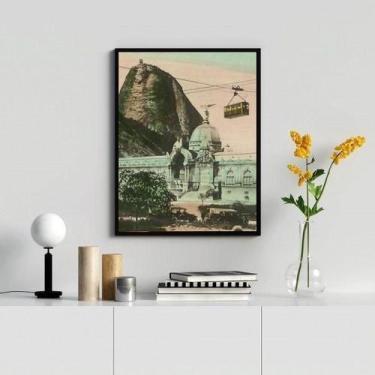 Imagem de Quadro Fotografia Antiga Rio Janeiro- Pão Açucar 45X34Cm - Quadros On-