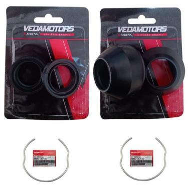 Imagem de Retentor Bengala + Guarda Pó + Anel Trava Titan 125 Até 99 - Vedamotor