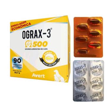 Imagem de Ograx3 500mg com 90 Cápsulas  Ômega 3 Alta Concentração Avert