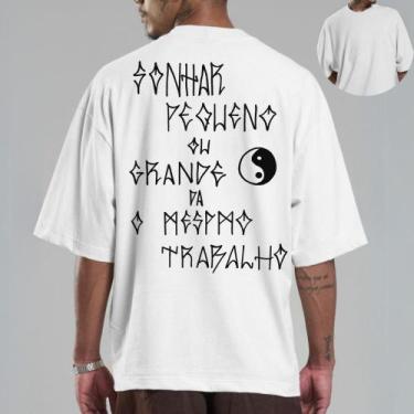 Imagem de Camiseta Masculina Estampada Sonha Pequeno 454 Algodão Moda Minimalist