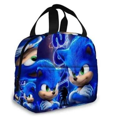 Imagem de Lancheira Térmica Portátil Infantil Com Desenho Animado Do Sonic the H
