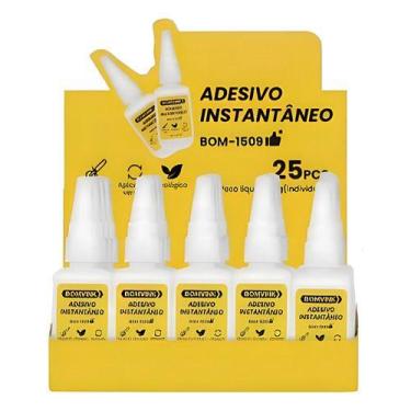 Imagem de Kit 25 Cola Instantânea 20g Sapato Calçado Couro Metal Ev - Genérico