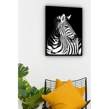 Imagem de Quadro Decorativo Foto Zebra Perfil - 70X50Cm - Quadros On-Line
