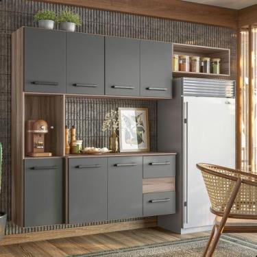 Imagem de Armario De Cozinha Suspenso Nicioli Juliete Linha Madeira, Carvalho Ch