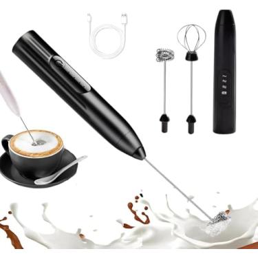 Imagem de Mini Mixer Portátil Misturador de Bebidas - Batedor -Espumador de Leite -Ovos -Café - Whey- Multiuso Recarregável USB - Espuma Perfeita em Segundos - Café Cremoso Instantâneo (PRETO)