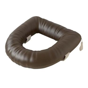 Imagem de AFXGUSD O Assento Sanitário com Elevação é Compatível com a Maioria Dos Vasos Sanitários Comuns. É Uma Almofada Espessa para Assento Sanitário para Idosos, Marrom