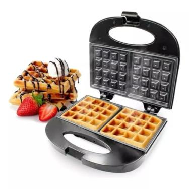 Imagem de Máquina Waffle Grill Elétrica Panqueca Antiaderente 110V(preto-110V)