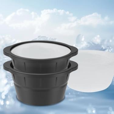 Imagem de 2 peças de molde de bloco de gelo extragrande, bandeja grande de silicone para cubos de gelo, máquina de gelo grande de 3,6 kg, molde de cubo de gelo antiaderente dobrável de tamanho grande, fácil de