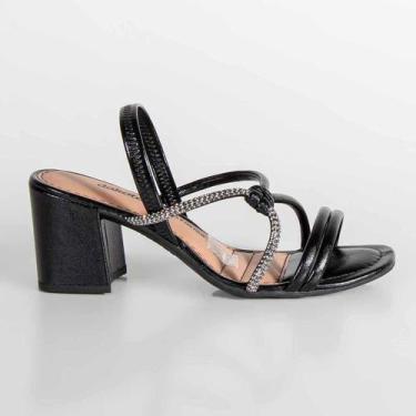 Imagem de Sandália Feminina Dakota Salto Grosso Y9961 Capuccino, Preto, 0005, 36